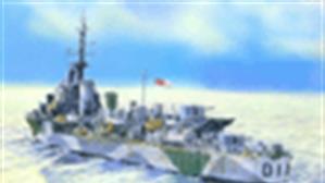 Plastic model ship kits by Heller, Mirage Hobby, Glencoe and Mister Craft.