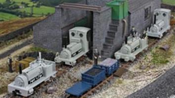 Bachmann NG7 range of narrow gauge models in 7mm O scale for 16.5mm OO/HO gauge track. Quarry Hunslet and slate quarry wagons
