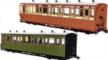 7mm O scale rtr ready to run passenger coach carriages for O-16.5, NG7 and On30. Lynton & Barnstaple Railway coaches by Dapol Lionheart Trains