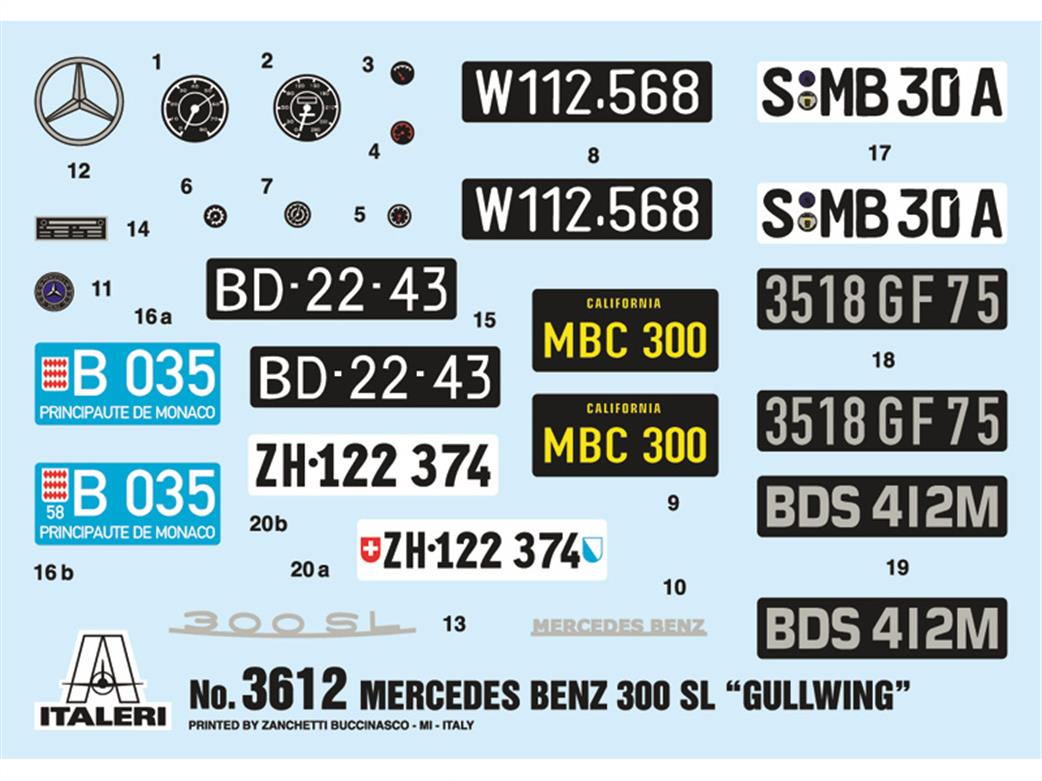 Italeri 3612 Decal Sheet