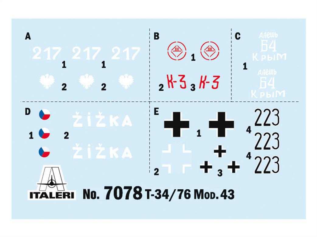 Italeri 7078 Decals