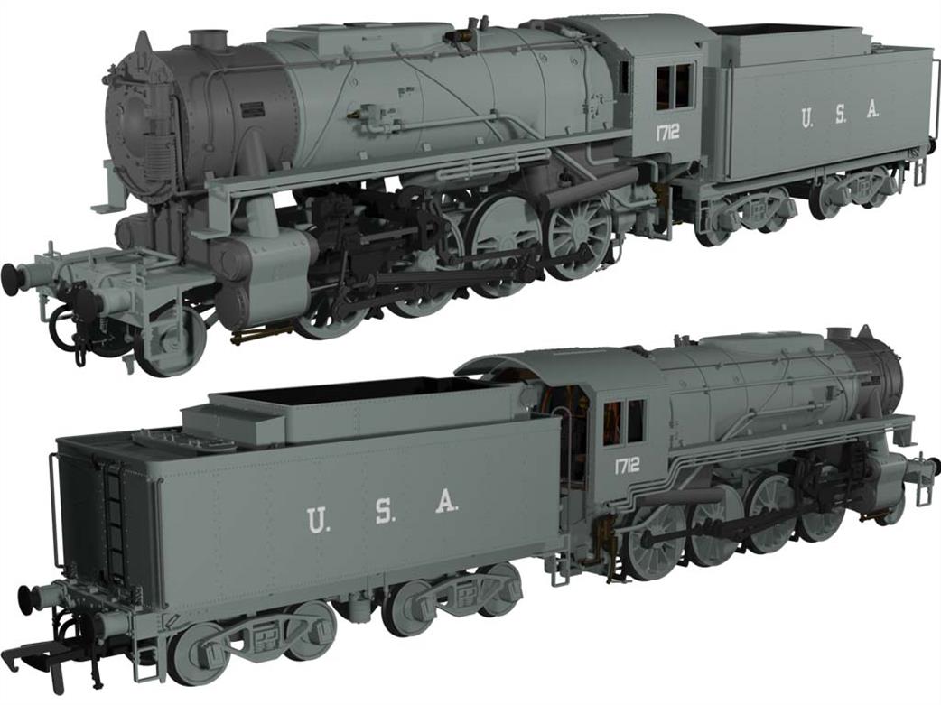 Rapido Trains OO gauge model 926003 USATC 1712 S160 2-8-0 grey LNER