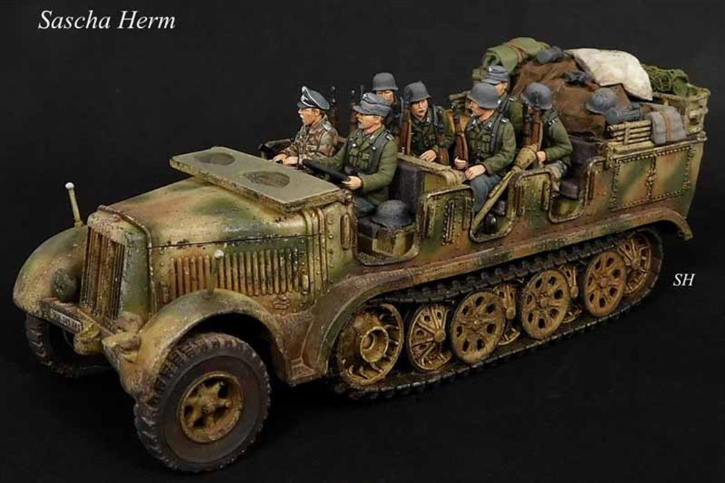 rubicon plastic model kit 280065 german sdkfz7 half track tractor