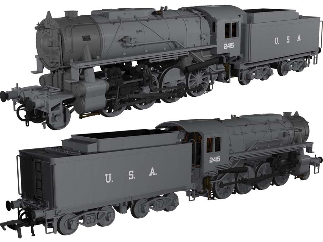 Rapido Trains OO gauge model 926002 USATC 2415 S160 2-8-0 grey LMS