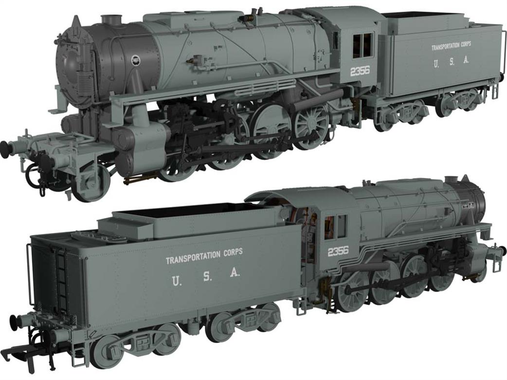 rapido trains oo gauge model 926004 USATC 2356 S160 2-8-0 grey SR