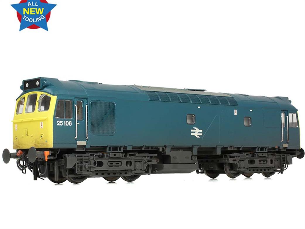 Bachmann OO gauge model 32-346 BR class 25/2 diesel locomotive 25106 rail blue weathered