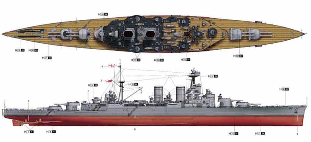 Trumpeter 200 scale HMS Hood kit