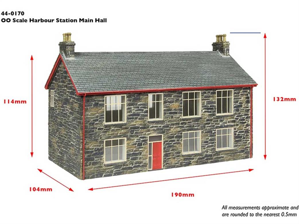 Bachmann Scenecraft 44-0170 Porthmadoc Harbour Station Main Hall Red Scenecraft Painted Resin Building