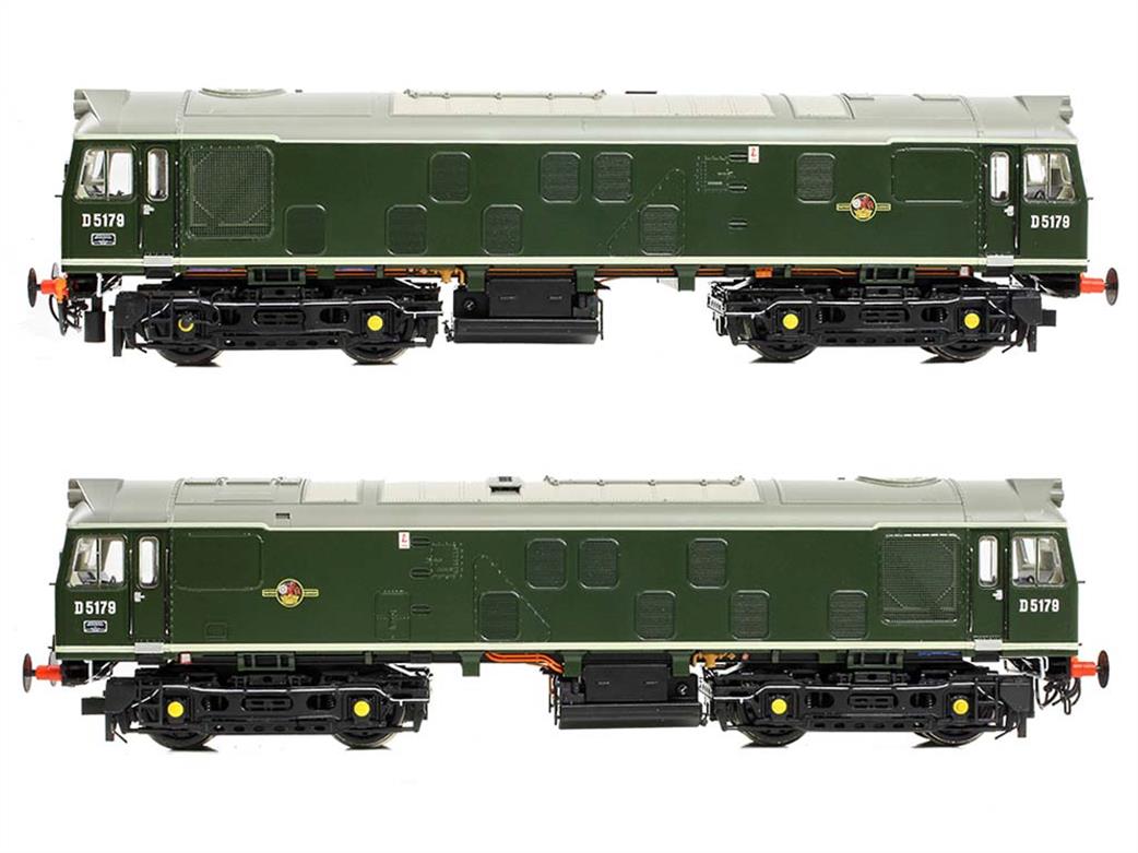 Bachmann OO gauge model 32-343A BR class 25/1 diesle locomotive D5179 plain green with small warning panels