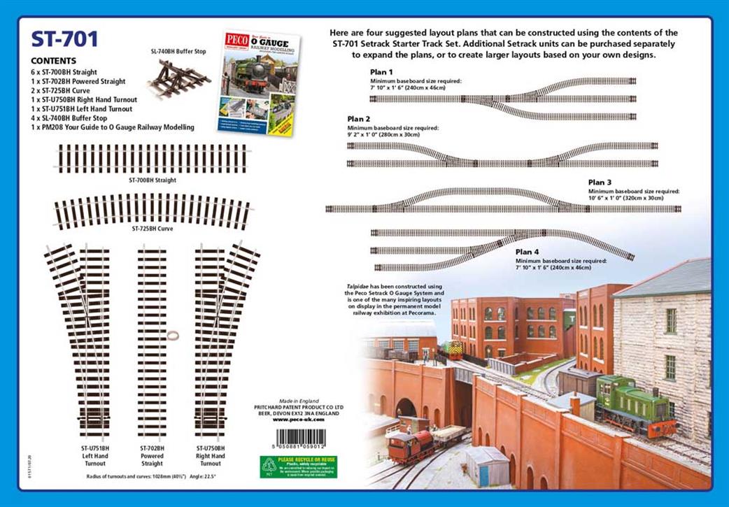 Peco ST-701 O gauge starter track pack