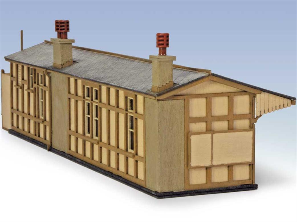 Peco LK-205 Monkton Combe station building wood construction kit rear