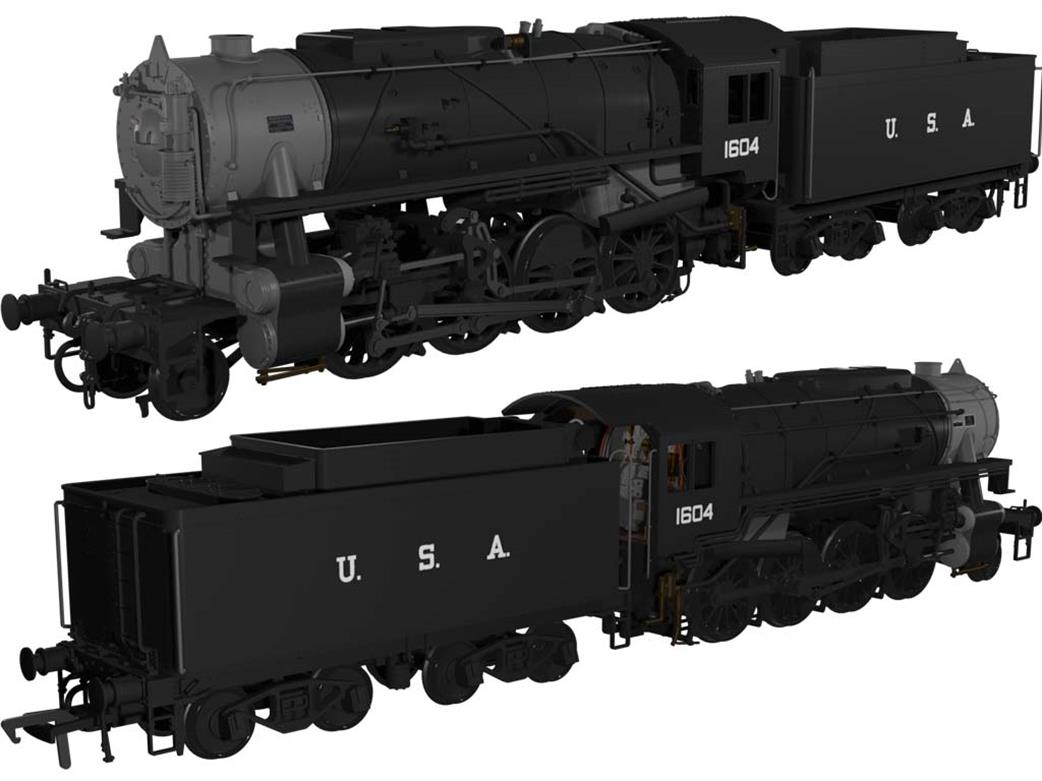 Rapido Trains OO gauge model 926001 USATC S160 2-8-0 1604 black GWR