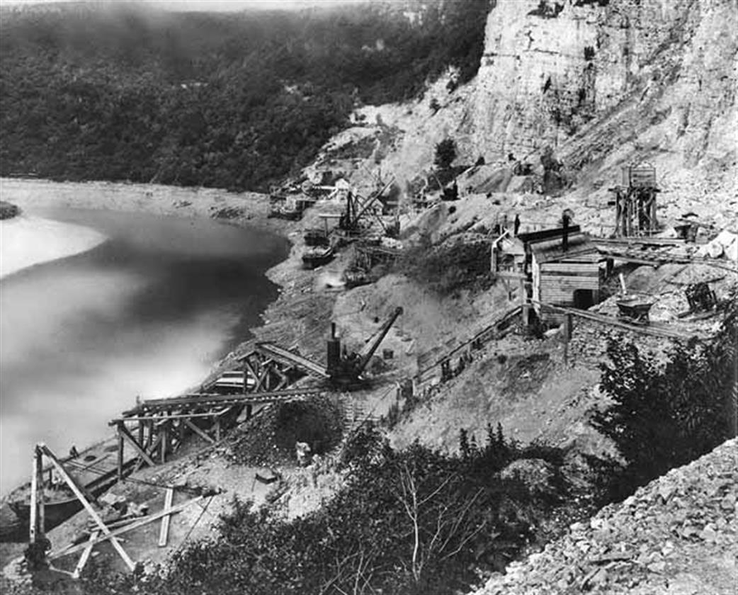 circa 1890 photograph shows the Lancaut Quarries James Smart book Lightmoor Press