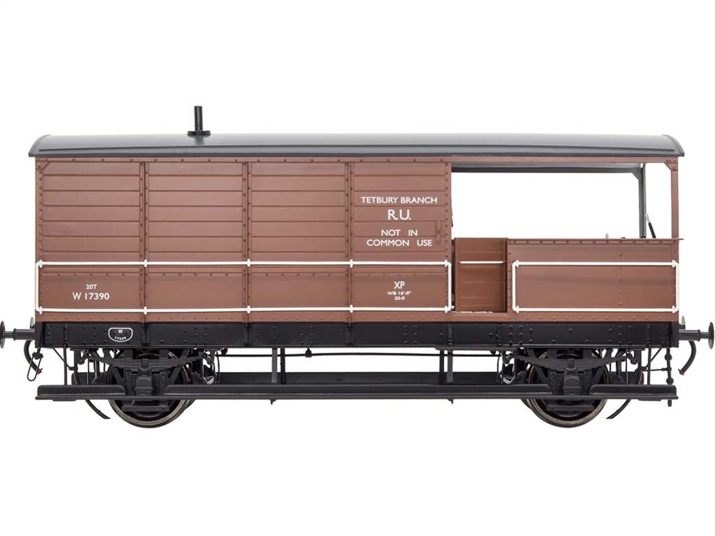 Dapol O gauge 7F-300-009 GWR toad aa21 vacuum fitted BR bauxite Tetbury Branch RUinternal