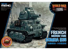 The MENG WWT-009 French Medium Tank Somua S-35 cartoony model is based on the cute exteriors of the tank in the game. This model doesn’t require the use of glue during assembly. It’s the ideal choice for beginners and also for other modelers for the purpose of leisure. Relax and enjoy
