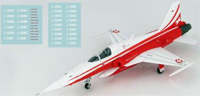 Hobby Master 1/72nd HA3361 Northrop F-5E Tiger II Patrouille Suisse, Season 2021 (with new pilot names decals)