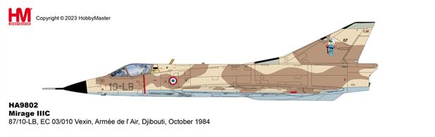 "Mirage IIIC 87/10-LB, EC 03/010 Vexin, Armée de l Air, Djibouti, October 1984"