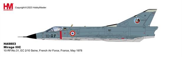 Mirage IIIC 10-RF/No.31, EC 2/10 Seine, French Air Force, France, May 1978