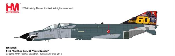"F-4E ""Panther Sqn. 60 Years Special"" 77-0296, 111th Panther Squadron., Turkish Air Force, 2019"