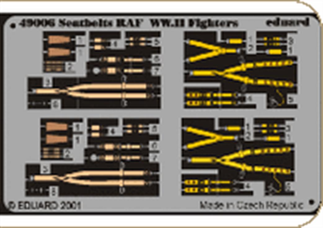 Eduard 1/48 49006 RAF WW2 Seatbelts for model aircraft