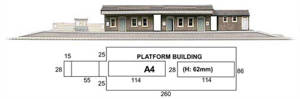 Superquick OO A4 Island Platform Building Printed Card Kit