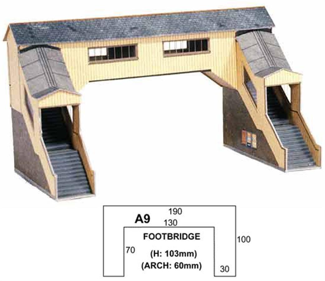 Superquick OO A9 Covered Footbridge Printed Card Kit