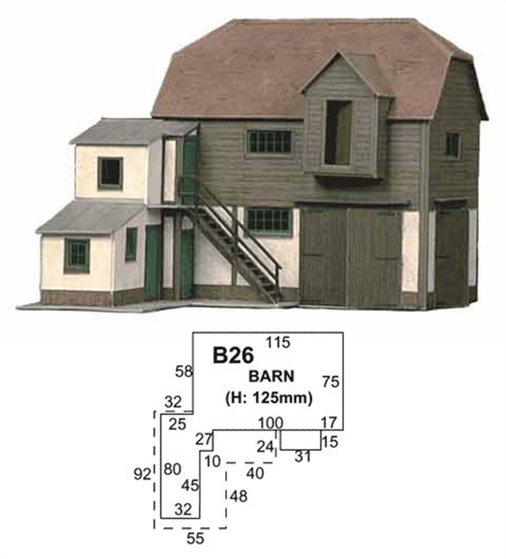 Superquick OO B26 Farm Hayloft and Barn Printed Card Kits