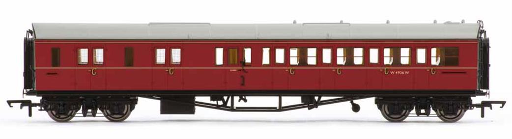 Hornby OO R4765 BR ex-GWR Collett Corridor Brake Third Class Coach Left Hand Corridor BR Maroon