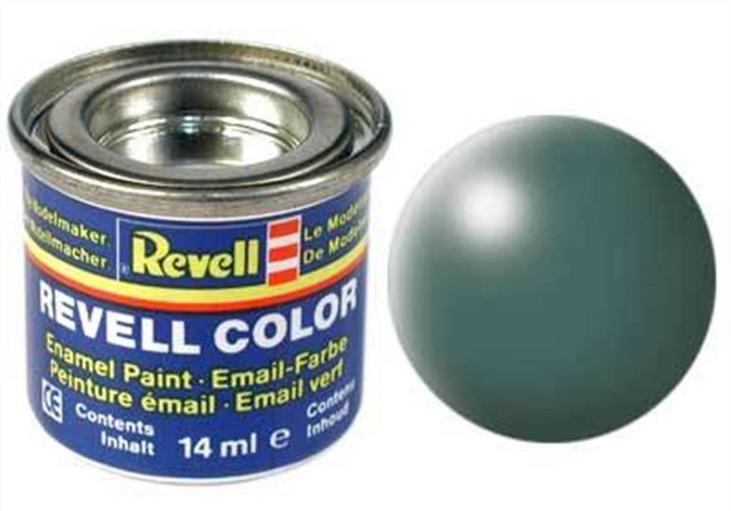 Revell  REV364 364 Satin Leaf Green 14ml Enamel Paint Tinlet