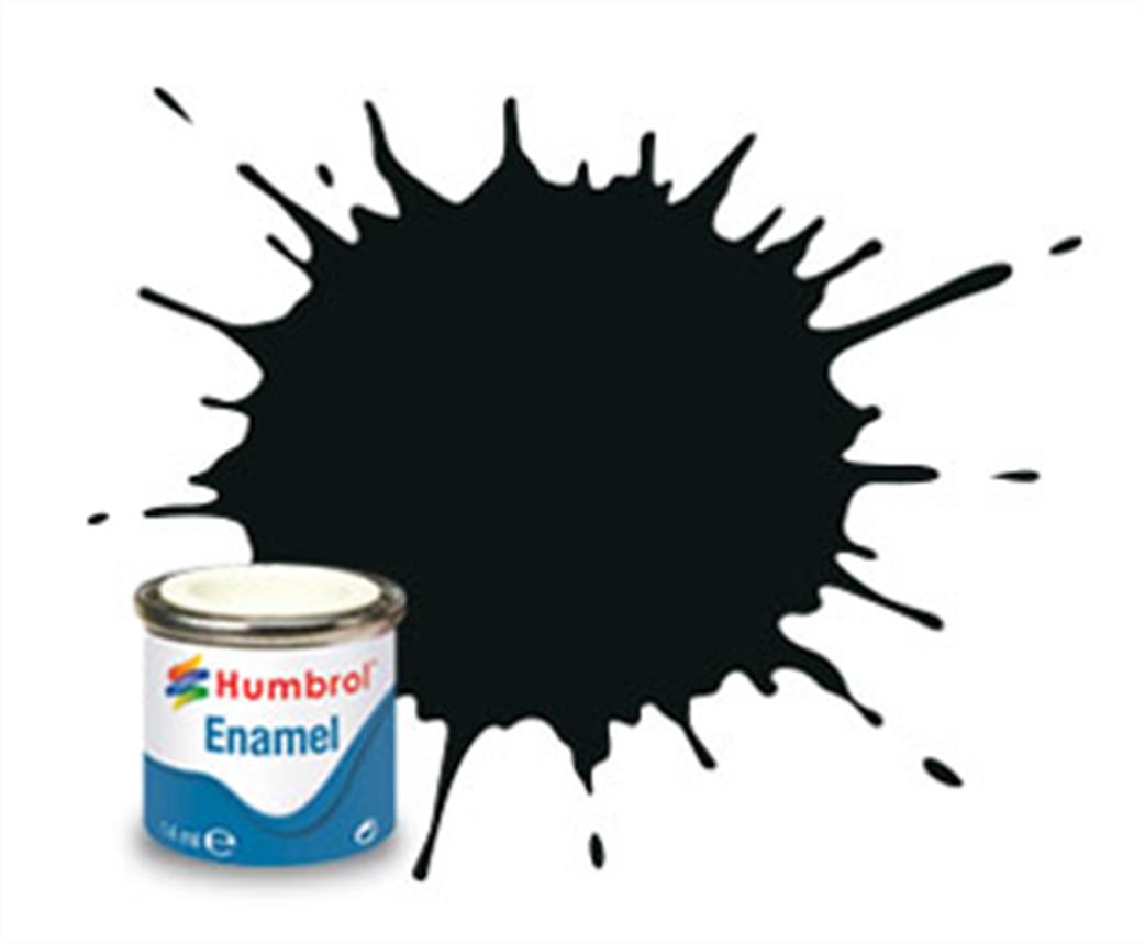 Humbrol  E14/91 91 Matt Black Green Enamel Paint 14ml