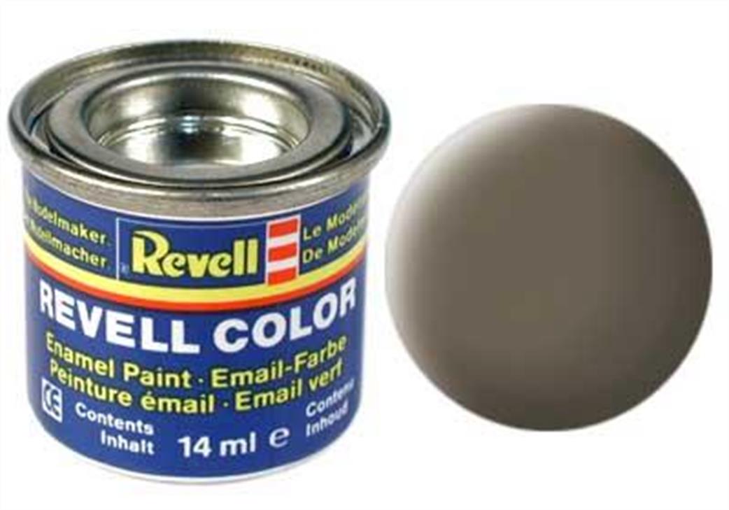 Revell  REV86 86 Matt Olive Brown 14ml Enamel Paint Tinlet