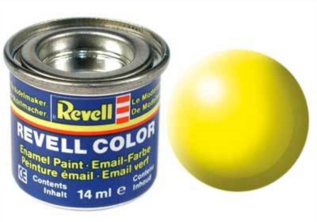 Revell  REV312 312 Satin Luminous Yellow 14ml Enamel Paint Tinlet