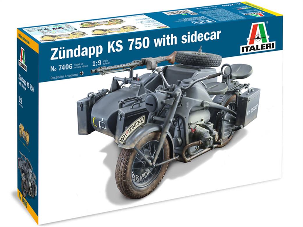 Italeri 1/9 7406 Zundapp KS750 with Sidecar Kit