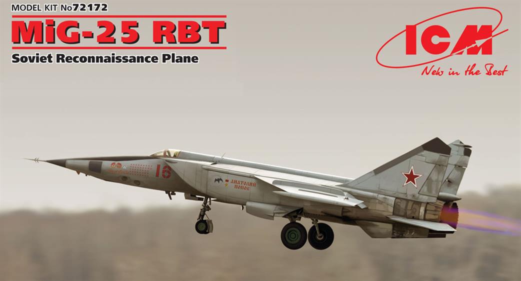 ICM 1/72 72172 Mig-25 RBT Soviet Airforce Recon Plastic Kit