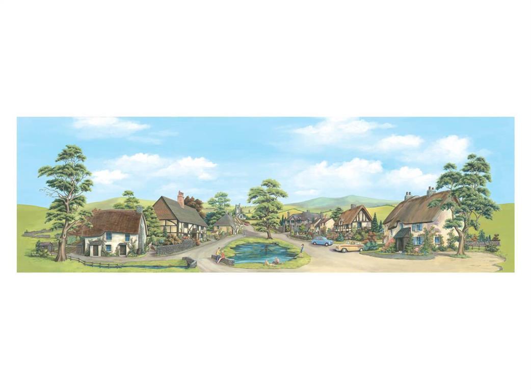 Peco  SK-35 Medium Background Village with Pond