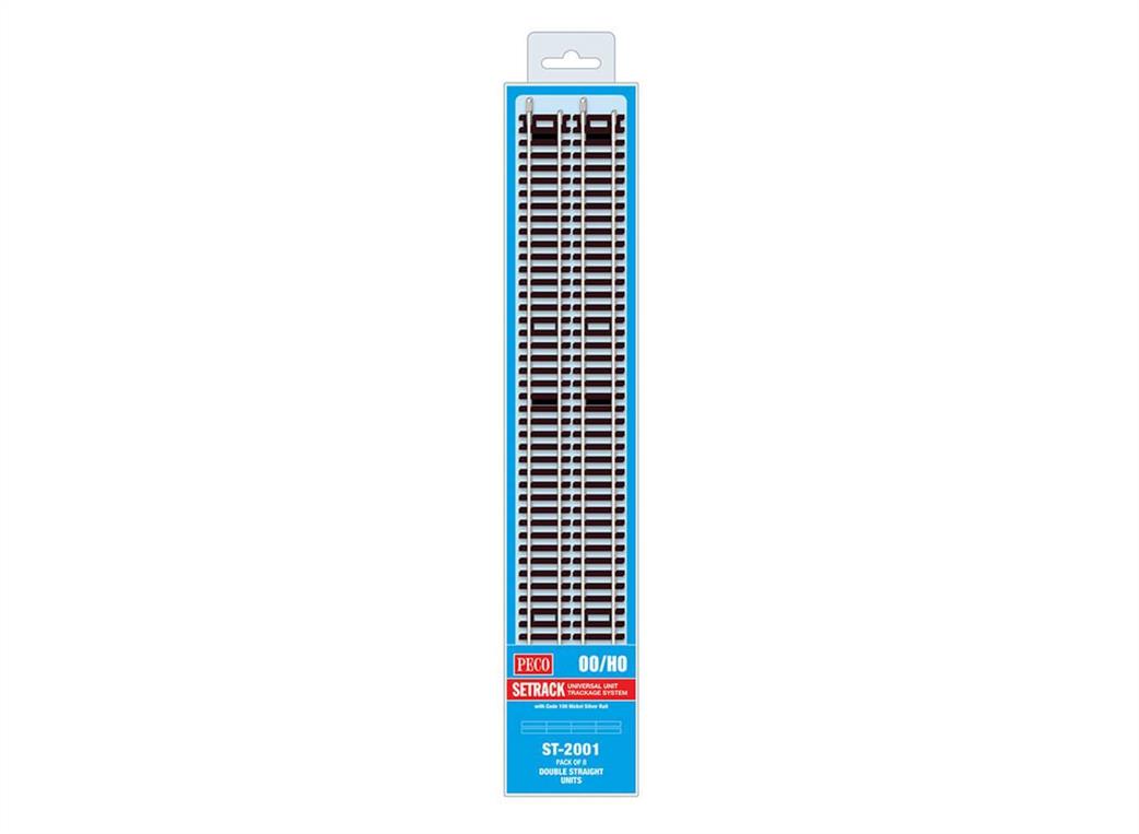 Peco OO ST-2001 Pack of 8 ST-201 Double Straights