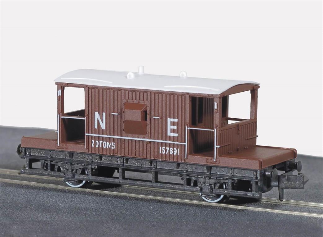 Peco N NR-28E LNER Goods Train Brake Van Bauxite Brown