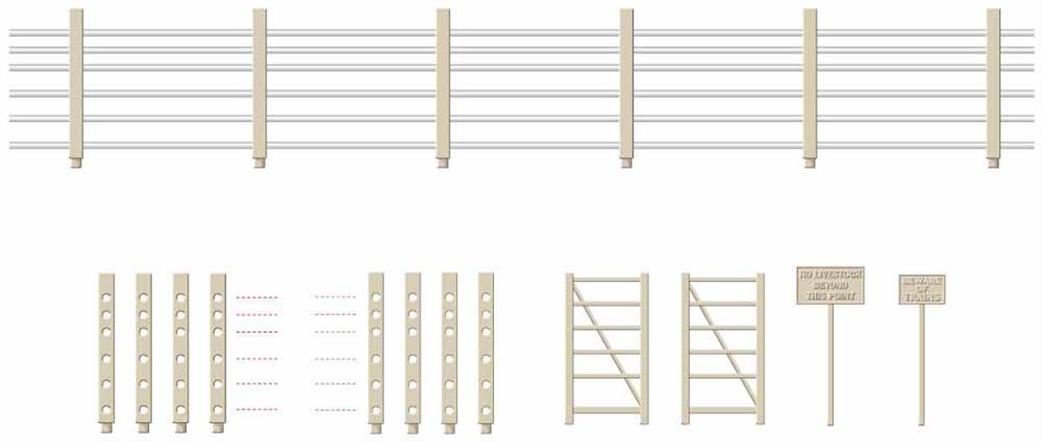 Ratio OO 419 Concrete Fence Posts Gates, Signs etc.