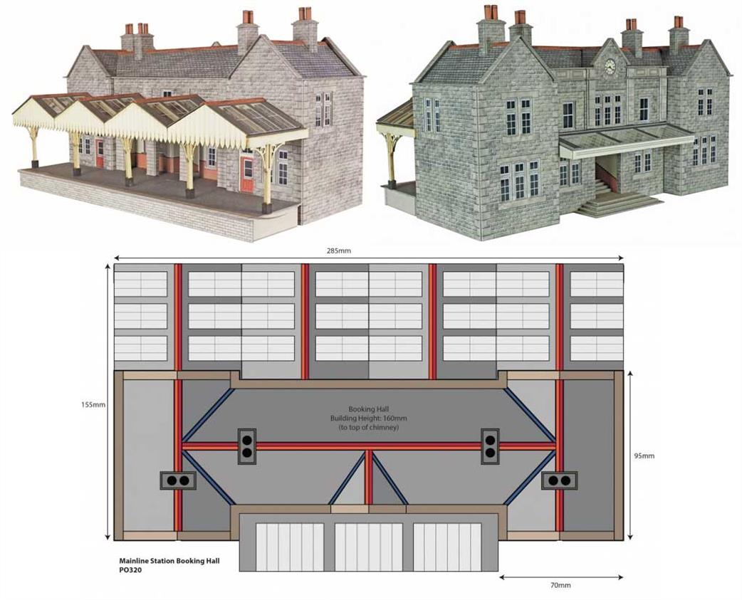 Metcalfe OO PO320 Mainline Railway Station Booking Hall Card Kit