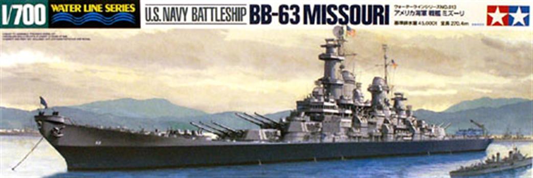 Tamiya 1/700 31613 US Navy Battleship Missouri BB63 WW2 Waterline Series