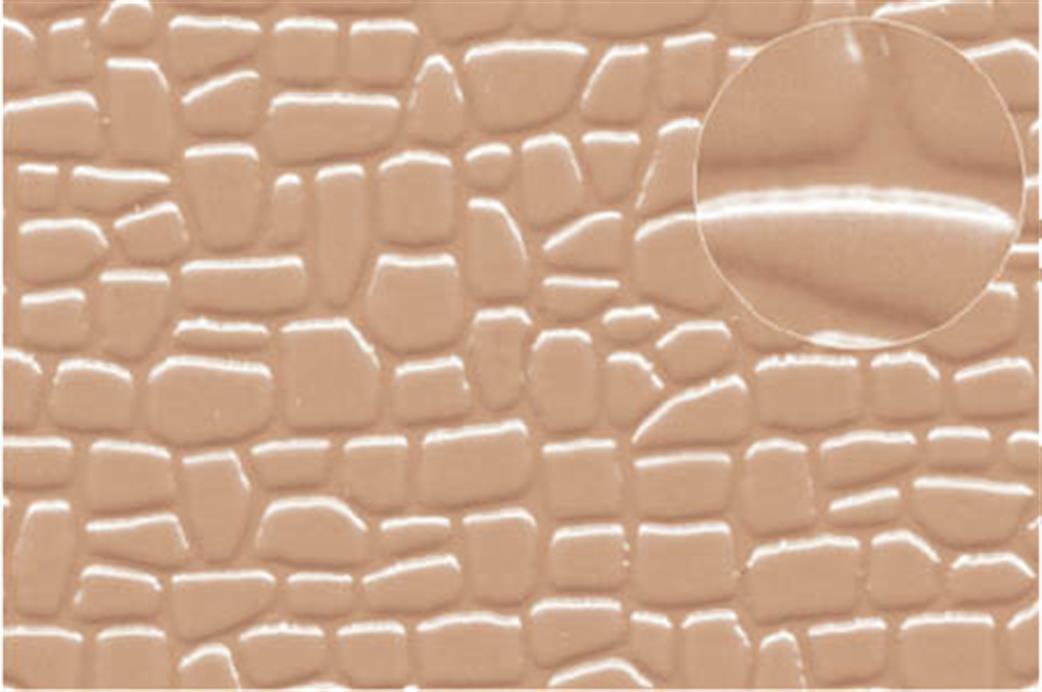 Slaters Plastikard OO 0421 Random Stone Walling 4mm Scale Embossed Plasticard