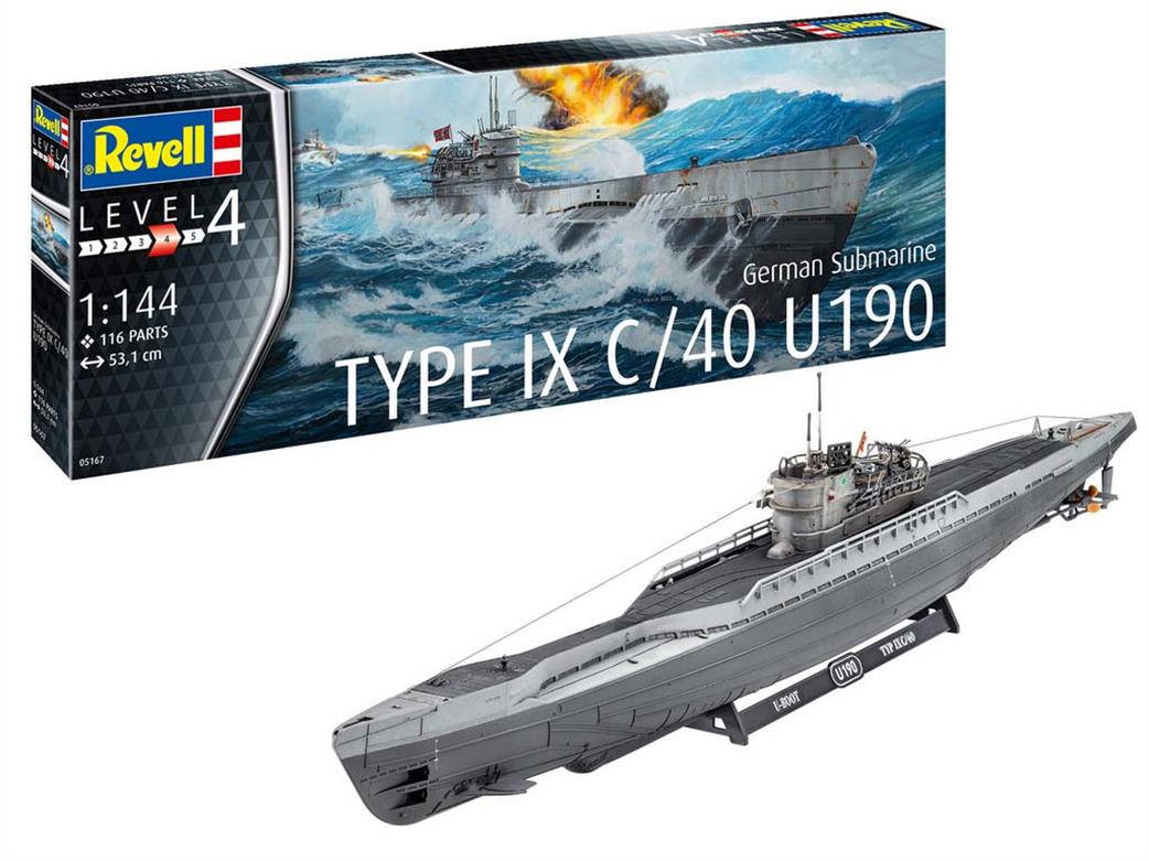 Revell 1/144 05167 German Submarine type IX C/40 U190 kit