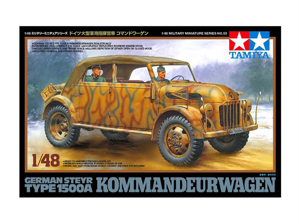 Tamiya 1/48 32553 Steyr Kommandeurwagen Type 1500A German WW2