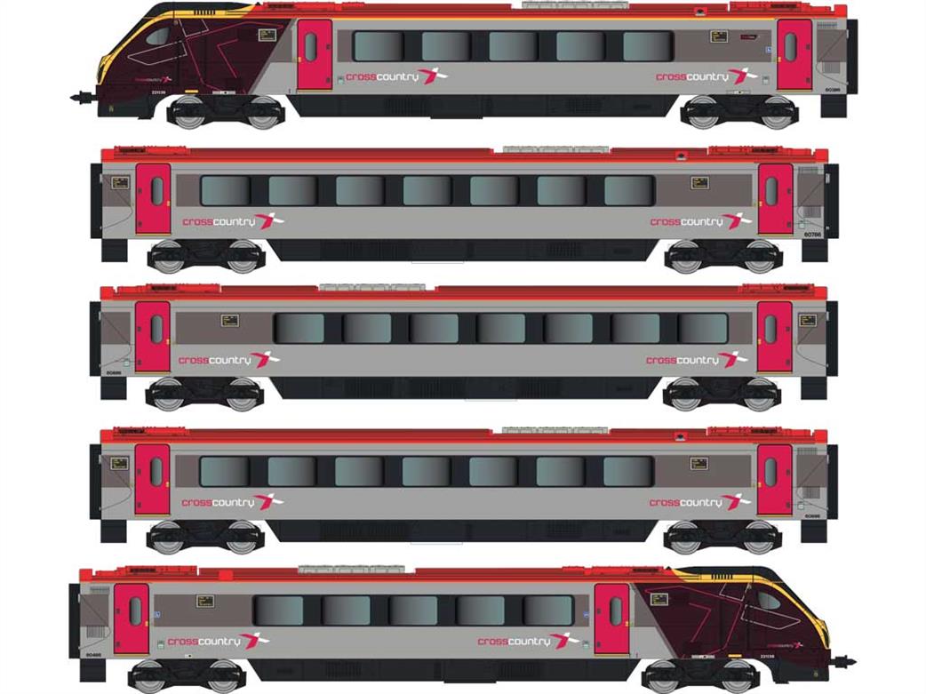 Dapol N 2D-023-003 Cross Country 221136 Class 221 5 Car Super Voyager 5 Car Train