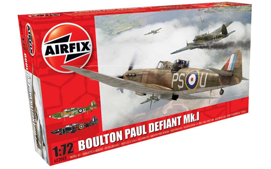 Airfix 1/72 A02069 Boulton Paul Defiant RAF WW2 Fighter Kit