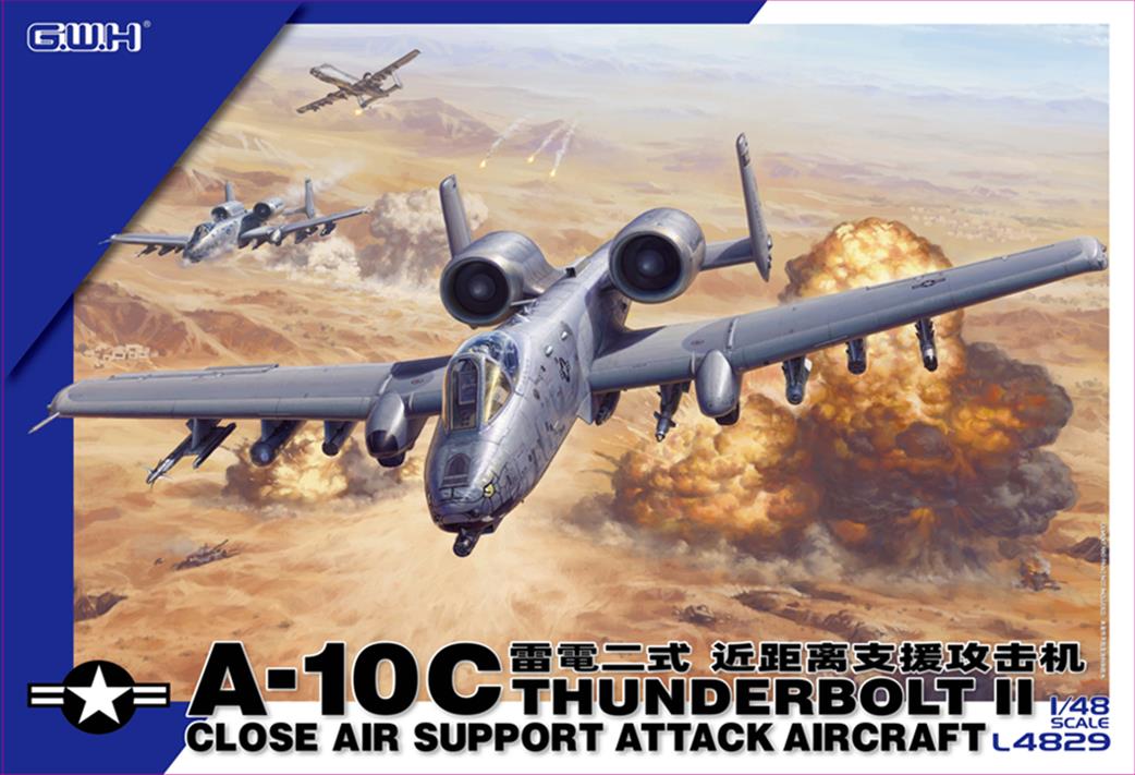 Great Wall Hobby 1/48th L4829 USAF A-10C Thunderbolt II Close Air Support Attack Aircraft Kit