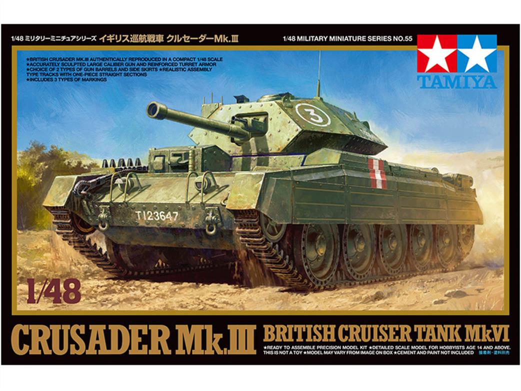 Tamiya 1/48 32555 British WW2 Crusader Mk3 Tank Kit