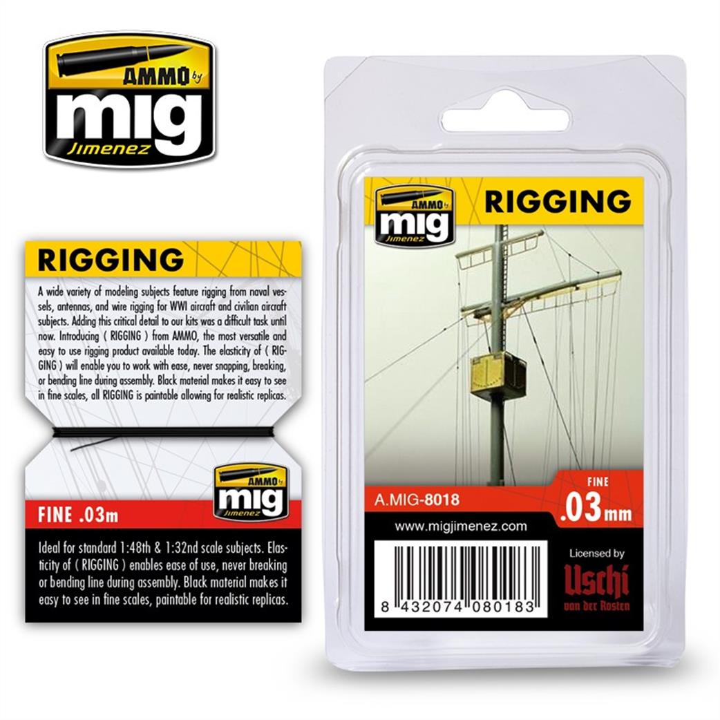 Ammo of Mig Jimenez  A.MIG-8018 0.03mm Fine Medium Elasticated Rigging Twine