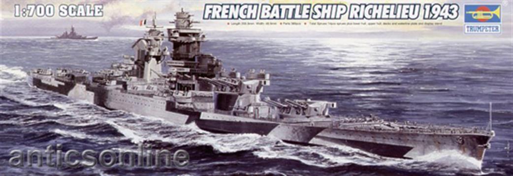 Trumpeter 1/700 05750 Richelieu French Navy Battleship 1943