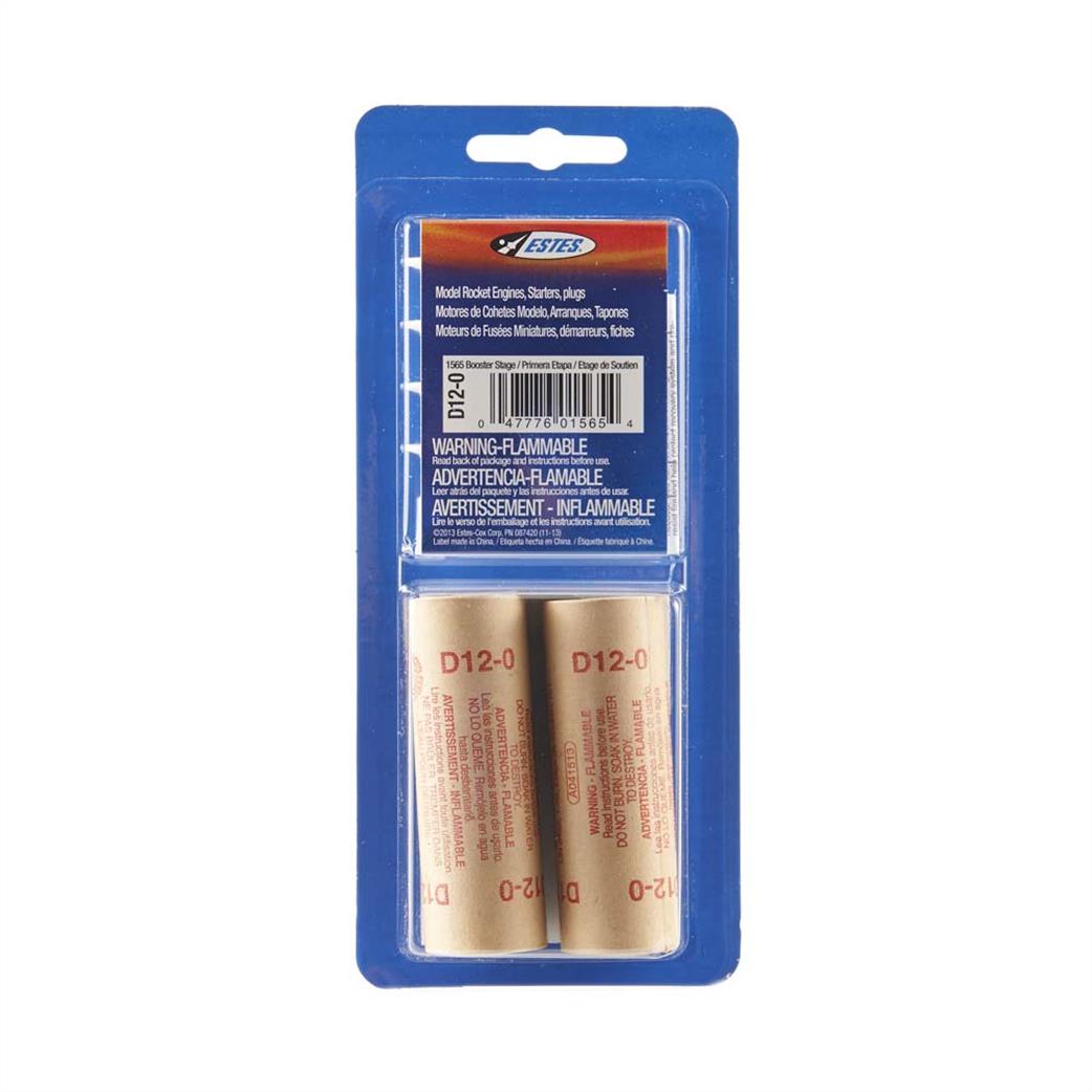 Estes  ES1565 D12-0 Rocket Motors Pack of 2